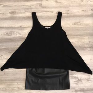 Lavender Brown black dress with leather bottom